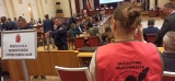 Protest na sesji budżetowej Rady Warszawy (14.12.2023)
