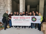 Uczestnicy i uczestniczki Konwoju po rozładunku (Lwów, 30.04.2022 r.)