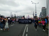 "Solidarność naszą bronią" - transparent białoruskiego ruchu anarchistycznego