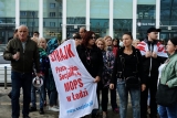 Strajk pracowników socjalnych w Łodzi (fot. Łódzka KŚ OZZ IP, 26.05.2022)