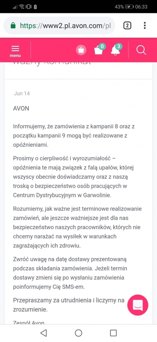 Pracownicy AVON zbiorowo odm&oacute;wili pracy ponad siły